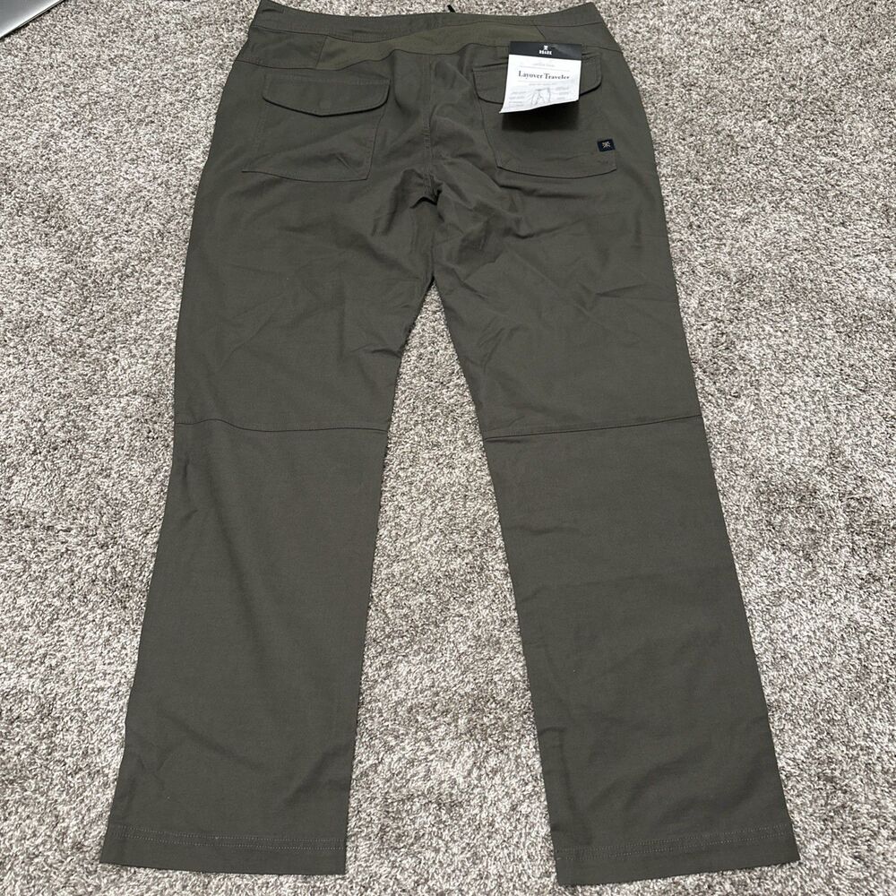 ROARK Layover 2.0 Pants Drawcord Logo Dark Green Men's Size 38/30" Inseam NWT